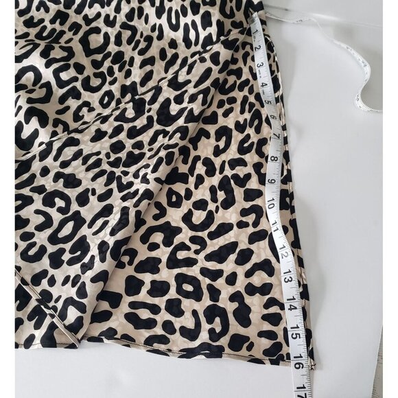 MILLY Silk Leopard Print Draped Cowl Neck Sexy Spaghetti Strap Slip Dress S/M - Picture 10 of 16